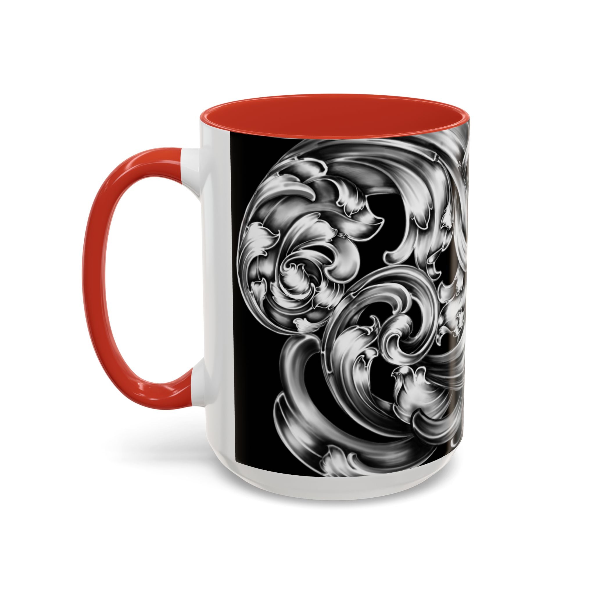 Elegant Black & Silver Accent Coffee Mug - Decorative Drinkware for Home, Office, Gift Idea, Unique Design, Coffee Lover's Mug