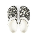 Baroque Swirl EVA Clogs — Black & White Floral Foam Slip-Ons