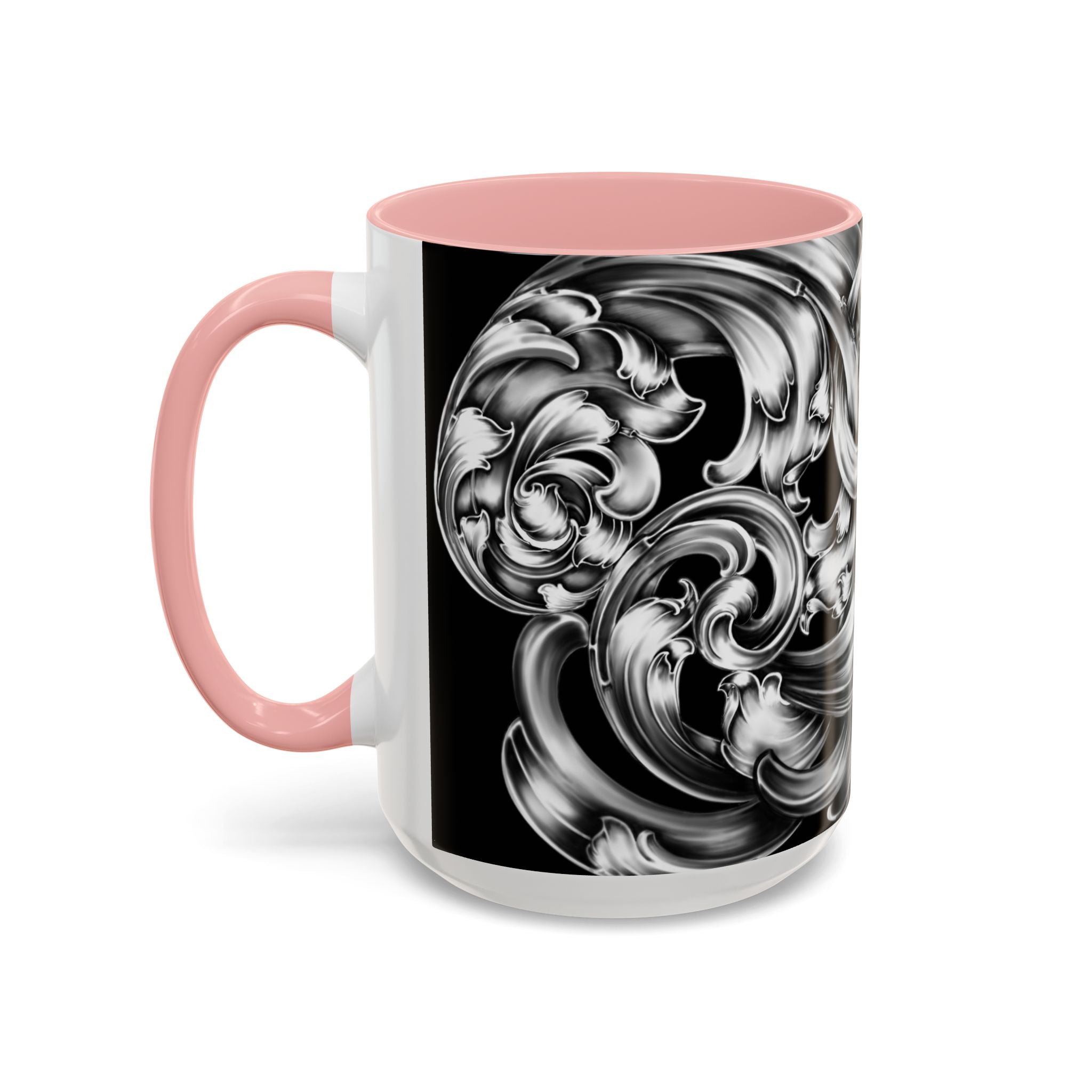 Elegant Black & Silver Accent Coffee Mug - Decorative Drinkware for Home, Office, Gift Idea, Unique Design, Coffee Lover's Mug