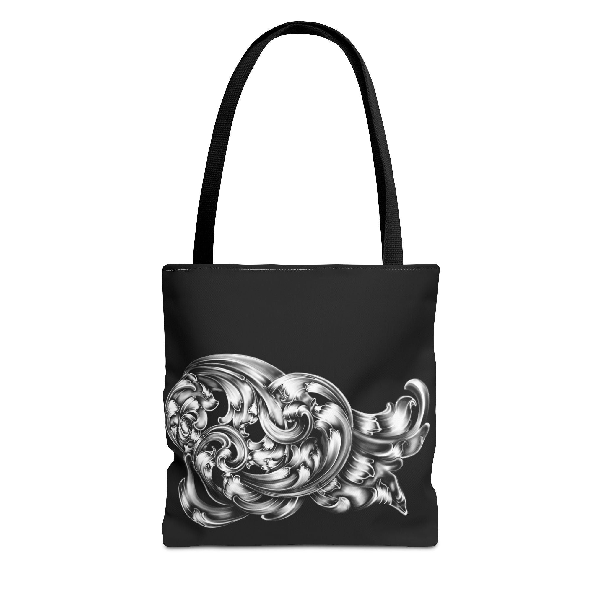 Chic Monochrome Tote Bag, Stylish Everyday Bag, Artful Grocery Tote, Trendy Gift for Art Lovers, AOP Tote for Shopping