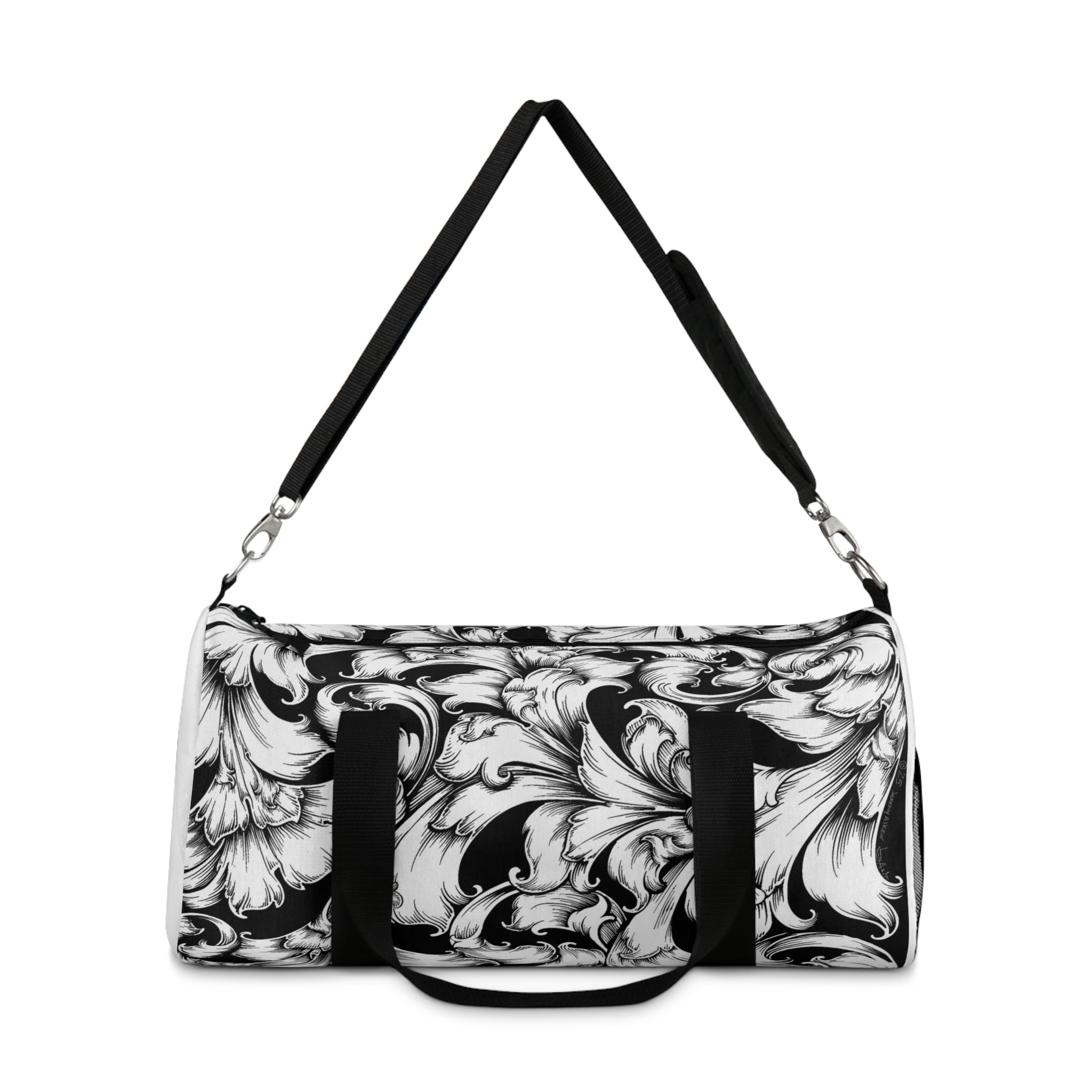 Elegant Black and White Duffel Bag, Stylish Gym Bag, Travel Holdall, Chic Sport Bag, Gift for Fitness Enthusiasts, Stylish Weekender