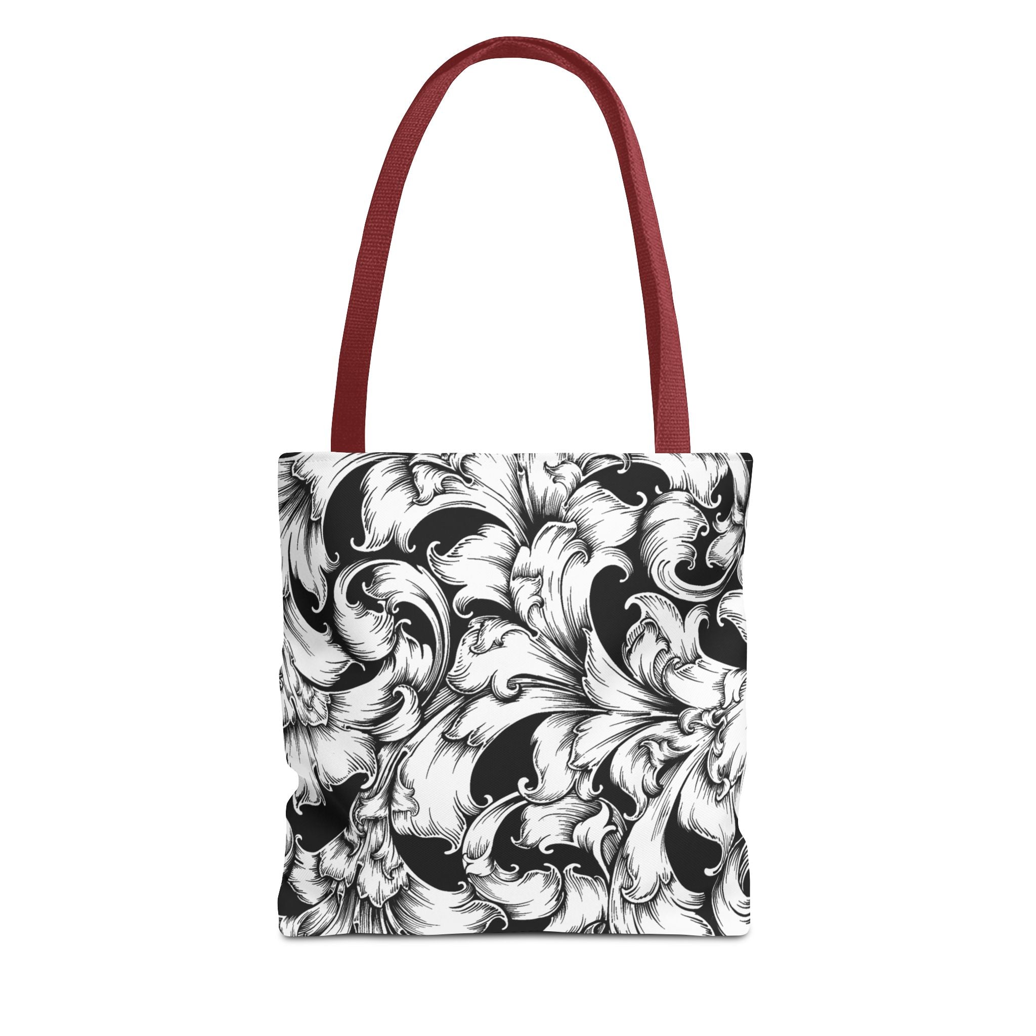 Elegant Black and White Floral Tote Bag, Stylish Shopping Bag, Eco-Friendly Gift, Weekend Bag, Fashion Accessory, Travel Tote