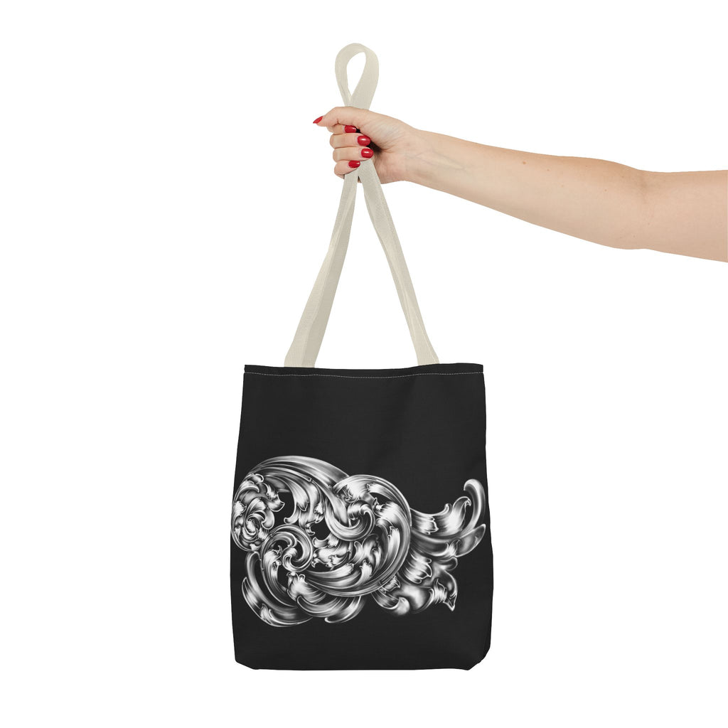 Chic Monochrome Tote Bag, Stylish Everyday Bag, Artful Grocery Tote, Trendy Gift for Art Lovers, AOP Tote for Shopping