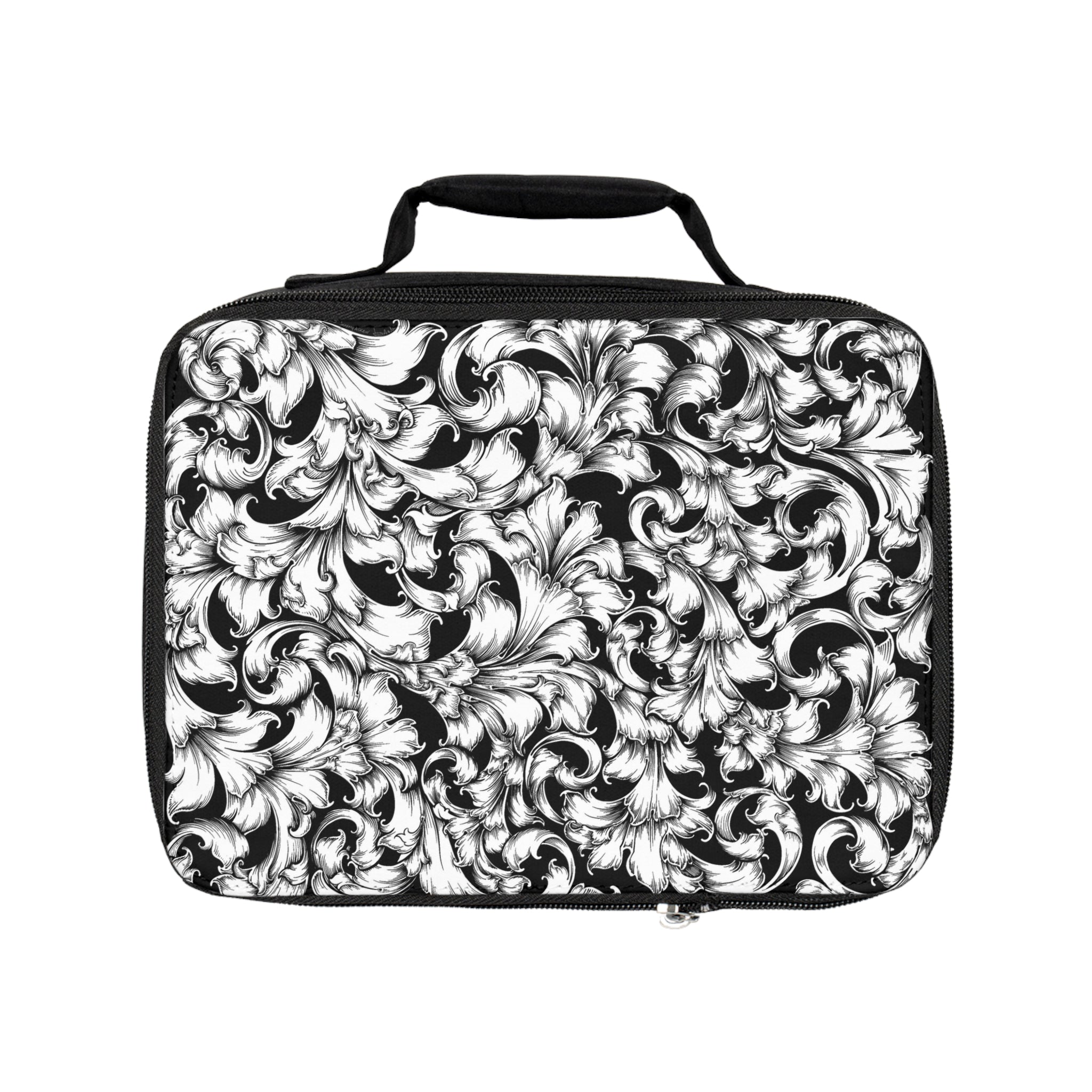Chic Lunch Bag with Elegant Floral Design, Stylish Tote, Insulated Lunch Insulator, Perfect for Work, School, and Picnics