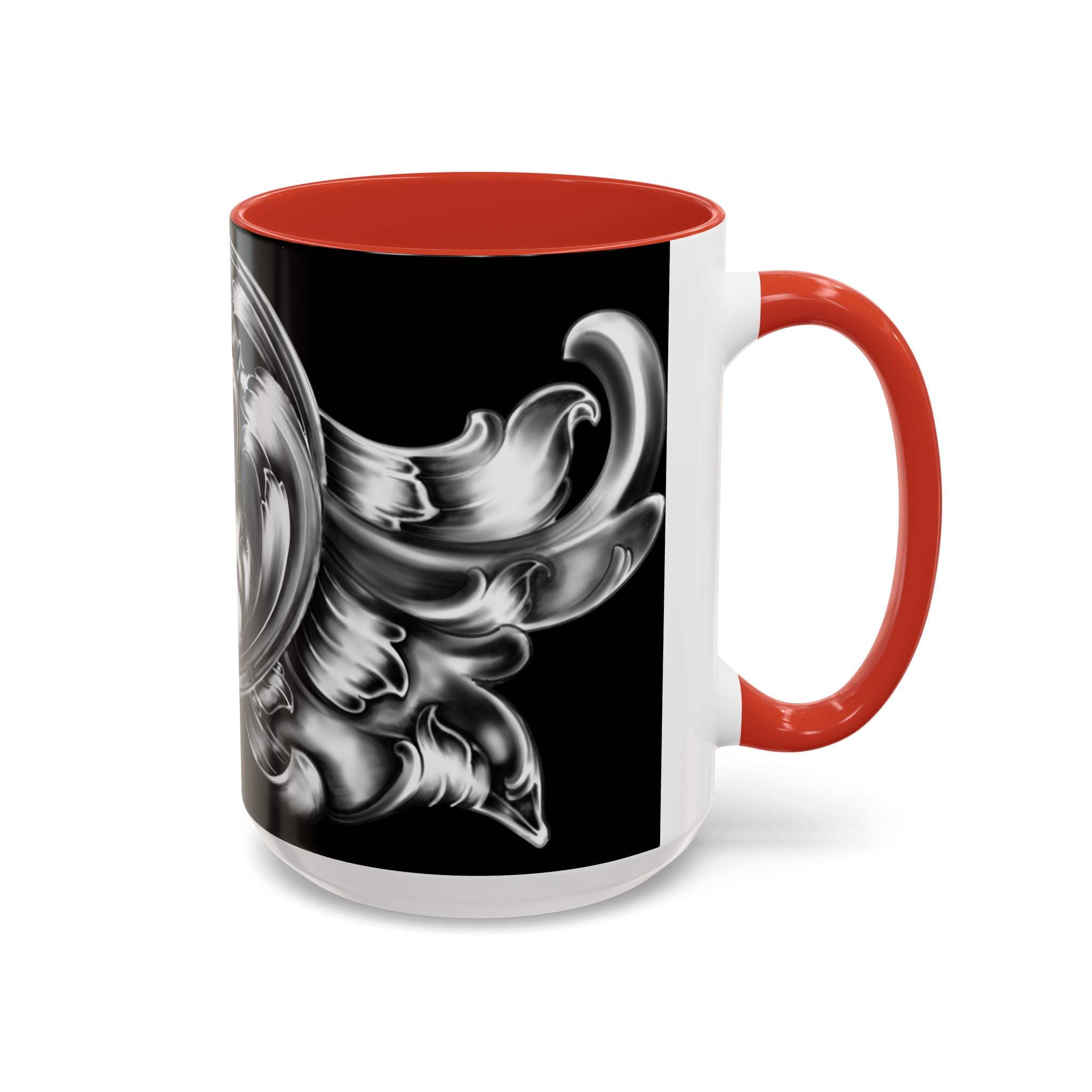 Elegant Black & Silver Accent Coffee Mug - Decorative Drinkware for Home, Office, Gift Idea, Unique Design, Coffee Lover's Mug
