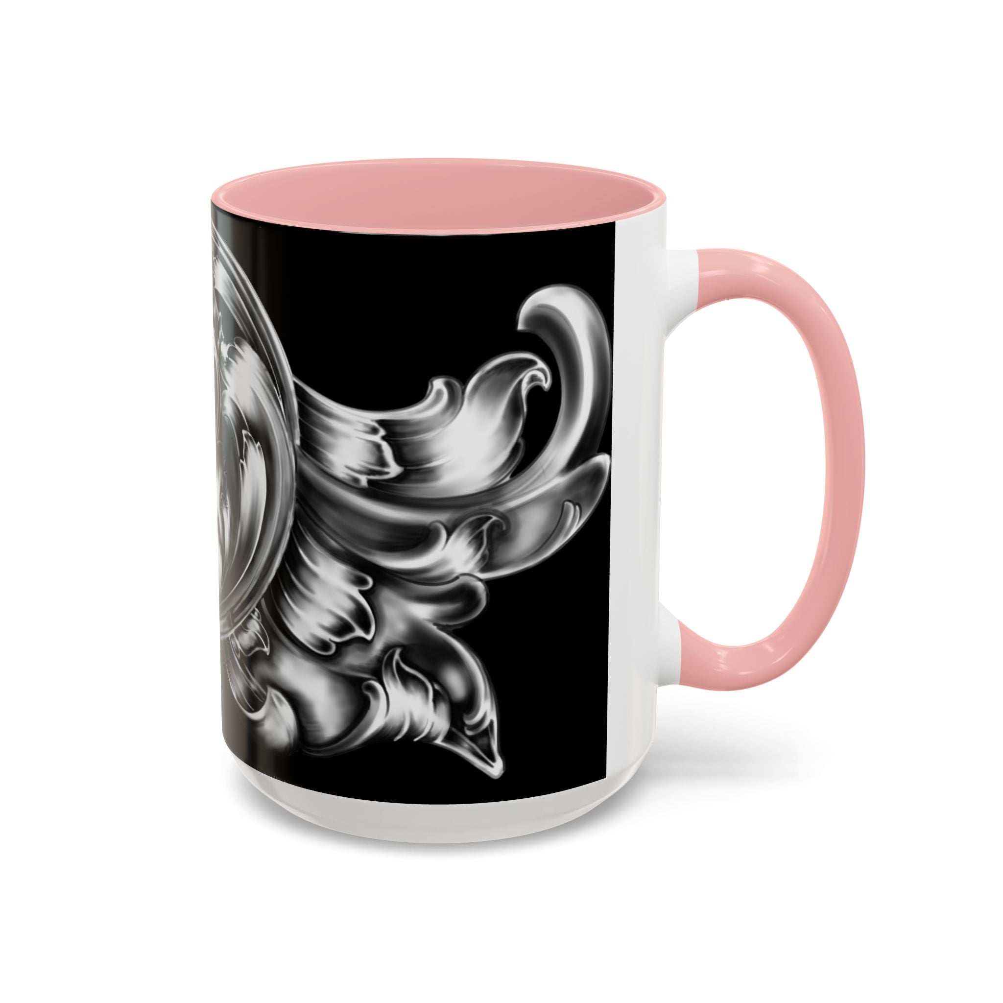 Elegant Black & Silver Accent Coffee Mug - Decorative Drinkware for Home, Office, Gift Idea, Unique Design, Coffee Lover's Mug