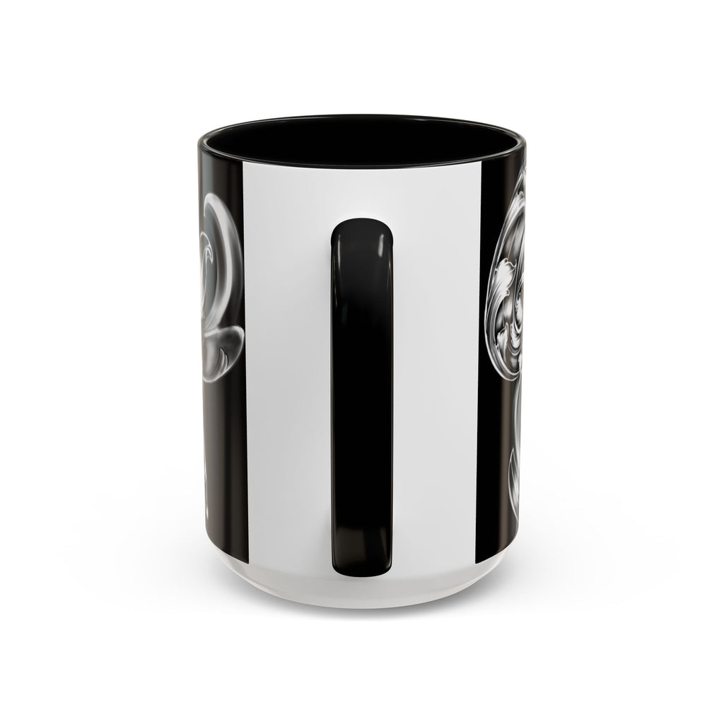 Elegant Black & Silver Accent Coffee Mug - Decorative Drinkware for Home, Office, Gift Idea, Unique Design, Coffee Lover's Mug