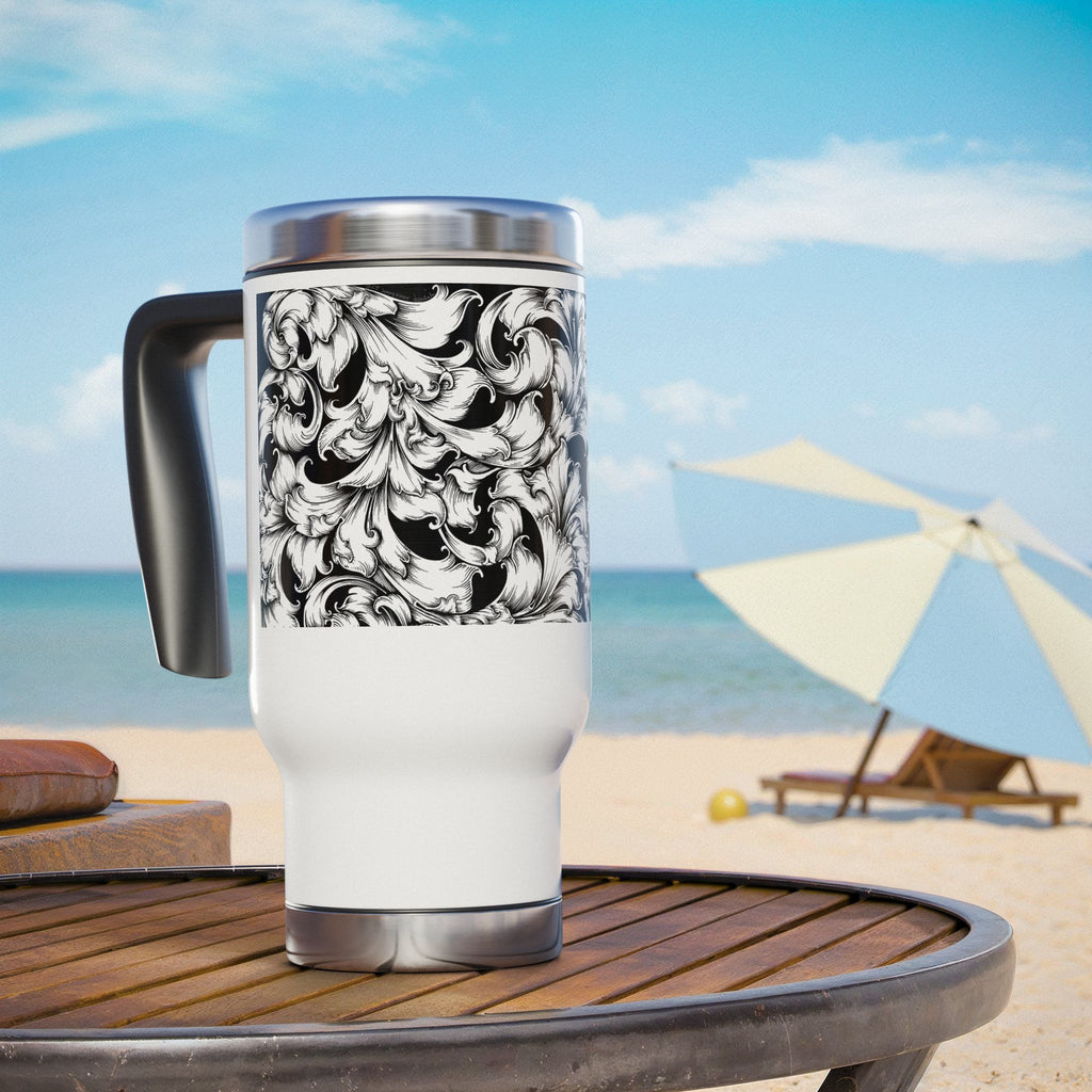 Stylish Stainless Steel Travel Mug, Travel Coffee Cup, Floral Travel Mug, Insulated Mug, Gift for Travelers