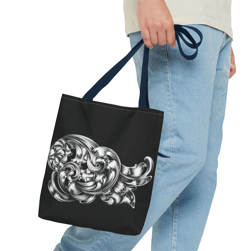 Chic Monochrome Tote Bag, Stylish Everyday Bag, Artful Grocery Tote, Trendy Gift for Art Lovers, AOP Tote for Shopping