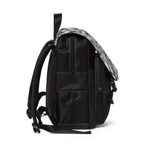 Chic Black & White Floral Unisex Backpack - Casual Daypack, School Bag, Everyday Backpack, Trendy Rucksack, Stylish Tote