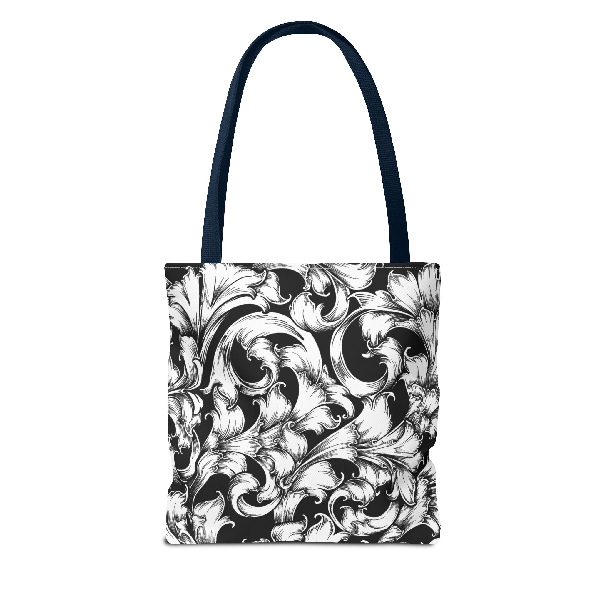Elegant Black and White Floral Tote Bag, Stylish Shopping Bag, Eco-Friendly Gift, Weekend Bag, Fashion Accessory, Travel Tote