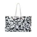 Stylish Weekender Bag for Travel, Gym, Yoga, Tote, Gym Bag, Black and White Floral Design