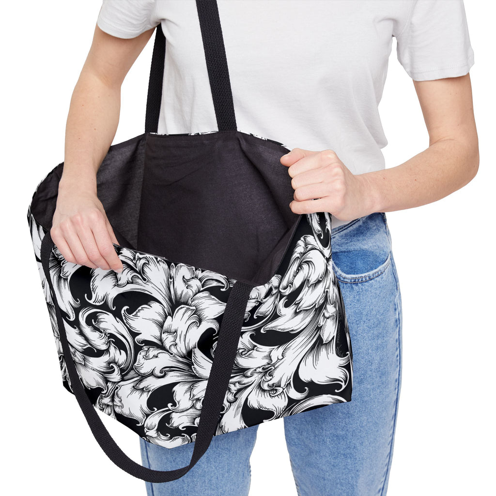 Chic Floral Weekender Tote Bag | Travel Companion, Beach Bag, Overnight Escape, Grocery Bag, Gym Bag, Stylish Carryall