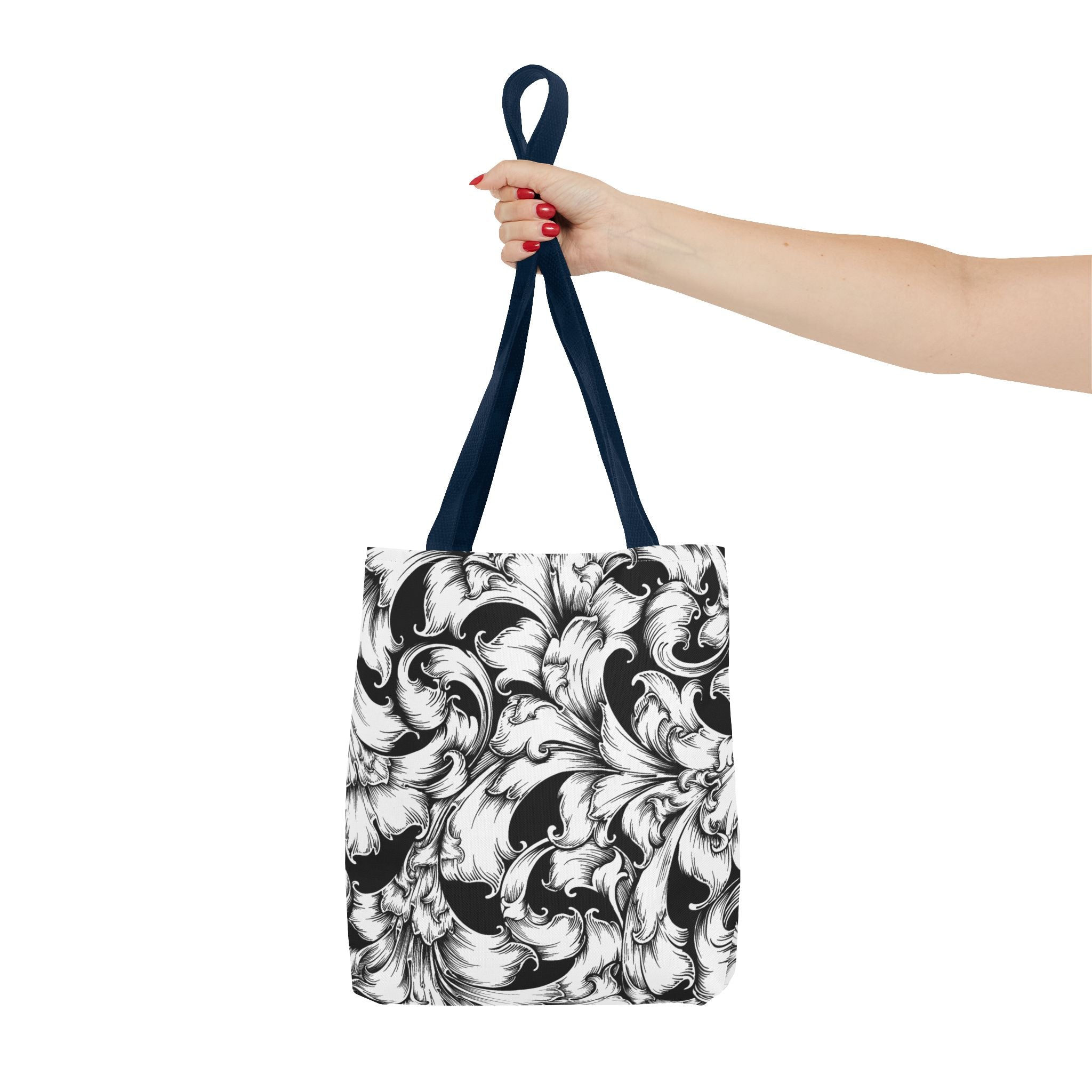 Elegant Black and White Floral Tote Bag, Stylish Shopping Bag, Eco-Friendly Gift, Weekend Bag, Fashion Accessory, Travel Tote
