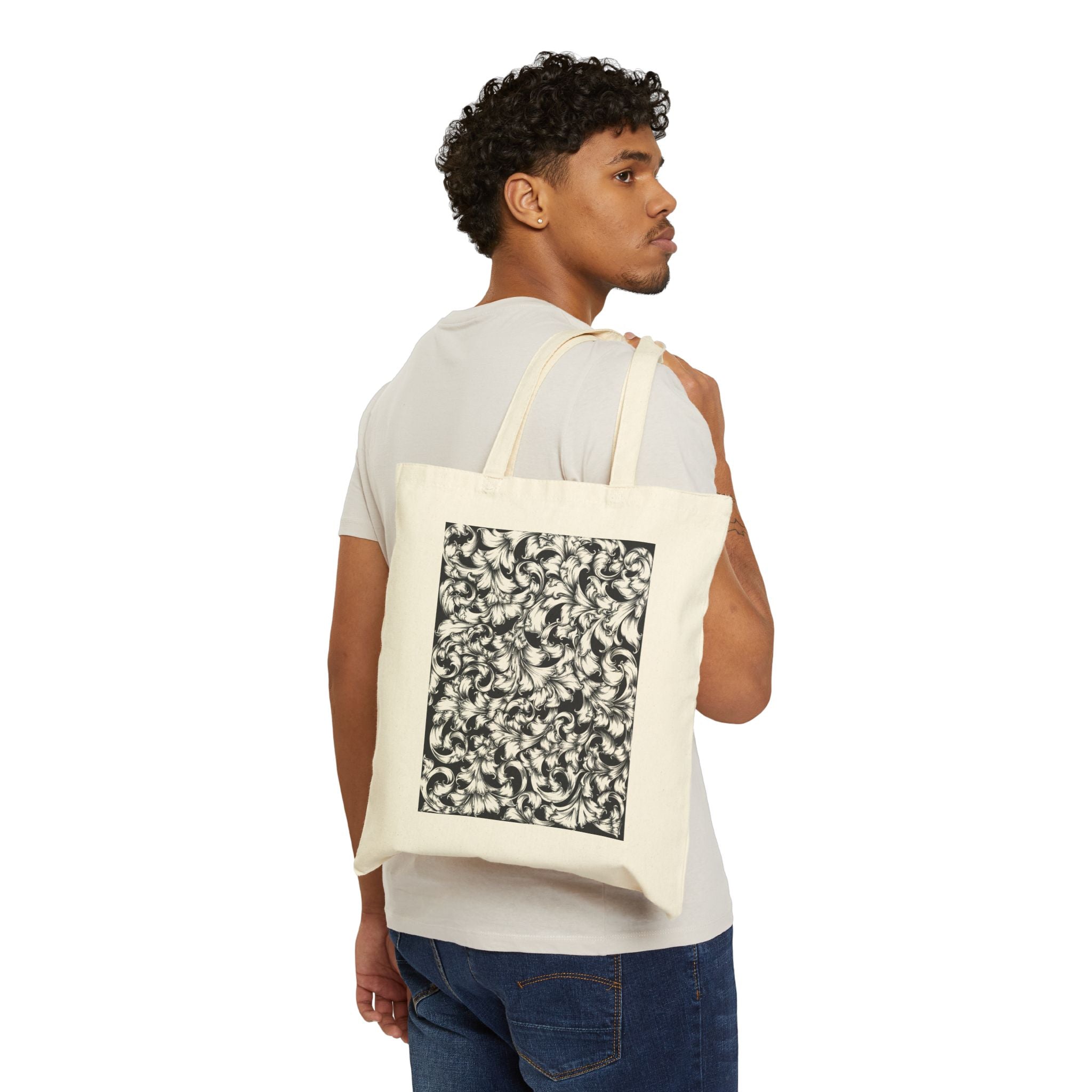 Chic Abstract Cotton Canvas Tote Bag | Stylish Reusable Shopping Gift | Eco-Friendly, Minimalist Design, Art Lover Tote