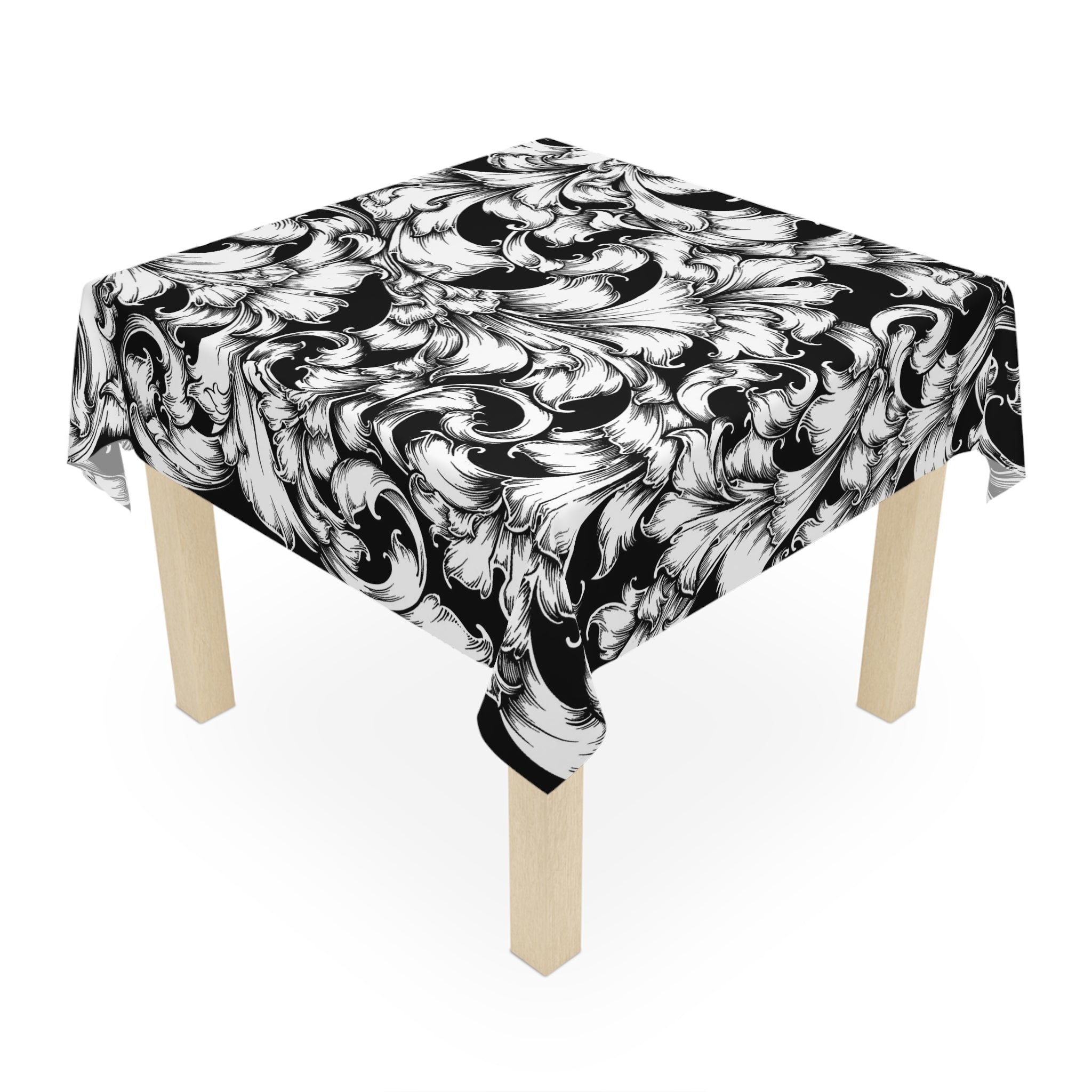 Elegant Floral Tablecloth - Perfect for Dining, Weddings, Events, Home Decor, Black and White Decor