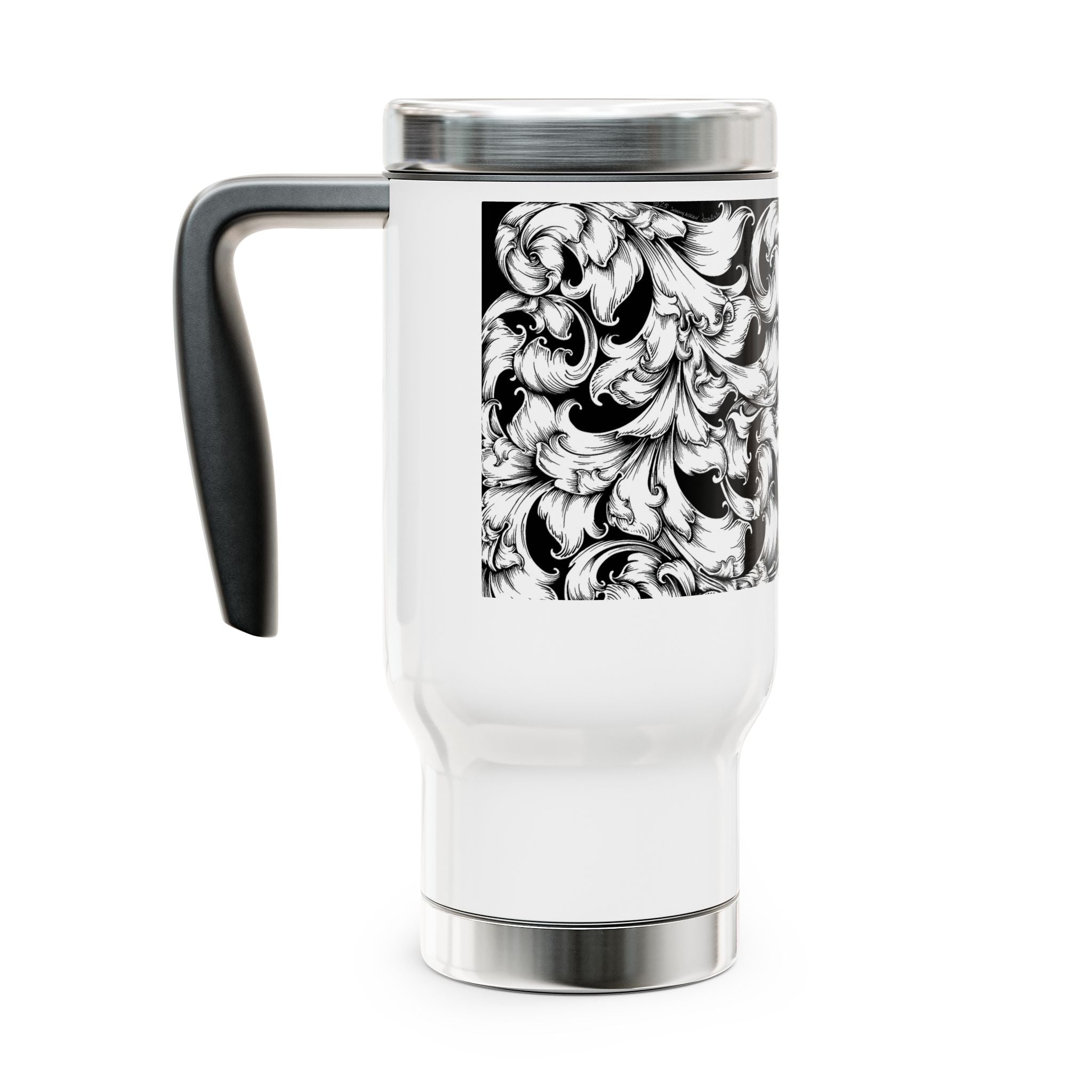 Stylish Stainless Steel Travel Mug, Travel Coffee Cup, Floral Travel Mug, Insulated Mug, Gift for Travelers