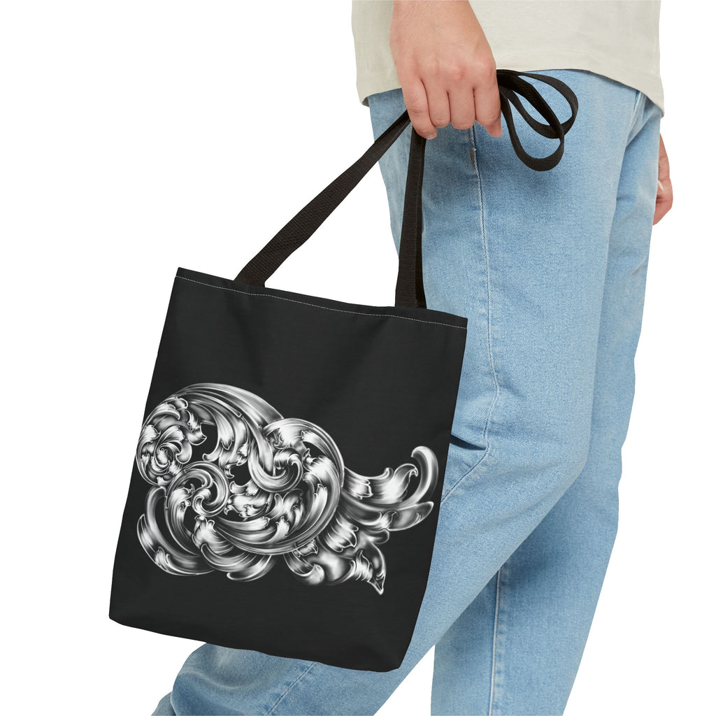 Chic Monochrome Tote Bag, Stylish Everyday Bag, Artful Grocery Tote, Trendy Gift for Art Lovers, AOP Tote for Shopping
