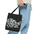 Chic Monochrome Tote Bag, Stylish Everyday Bag, Artful Grocery Tote, Trendy Gift for Art Lovers, AOP Tote for Shopping