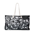 Elegant Black and Silver Weekender Bag - Perfect for Travel, Gym, Weekend Getaways, Stylish Tote, Women's Handbag