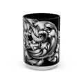 Elegant Black & Silver Accent Coffee Mug - Decorative Drinkware for Home, Office, Gift Idea, Unique Design, Coffee Lover's Mug