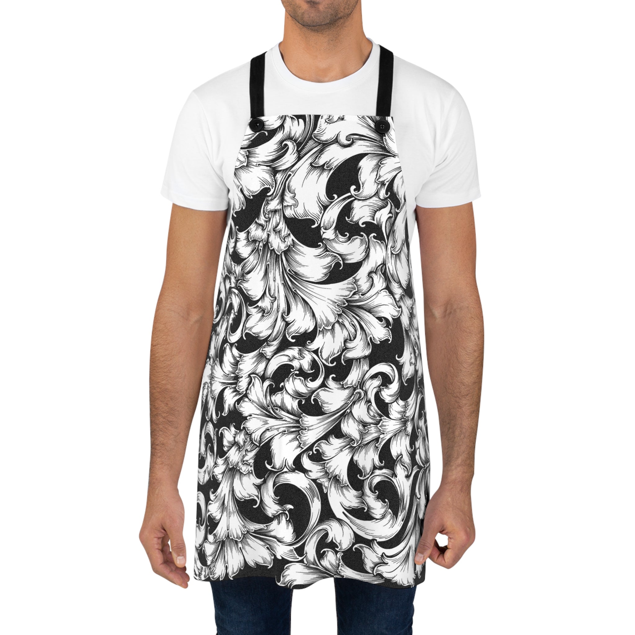 Elegant Floral Pattern Apron, Stylish Cooking Gift, Kitchen Fashion for Chefs, Unique Baking Accessory, Home Cooking Essentials