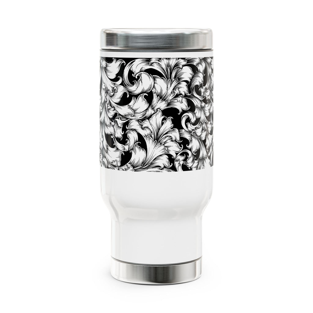 Stylish Stainless Steel Travel Mug, Travel Coffee Cup, Floral Travel Mug, Insulated Mug, Gift for Travelers