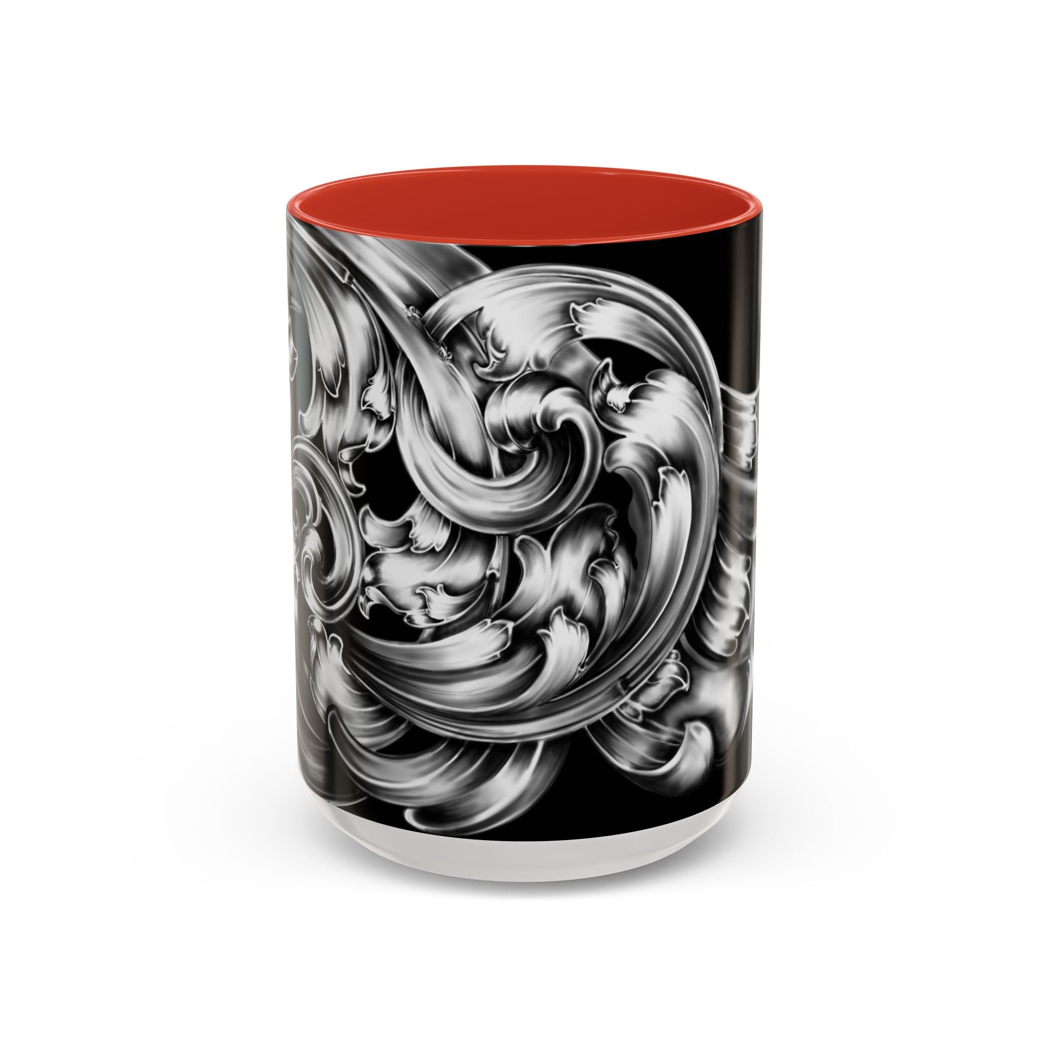 Elegant Black & Silver Accent Coffee Mug - Decorative Drinkware for Home, Office, Gift Idea, Unique Design, Coffee Lover's Mug