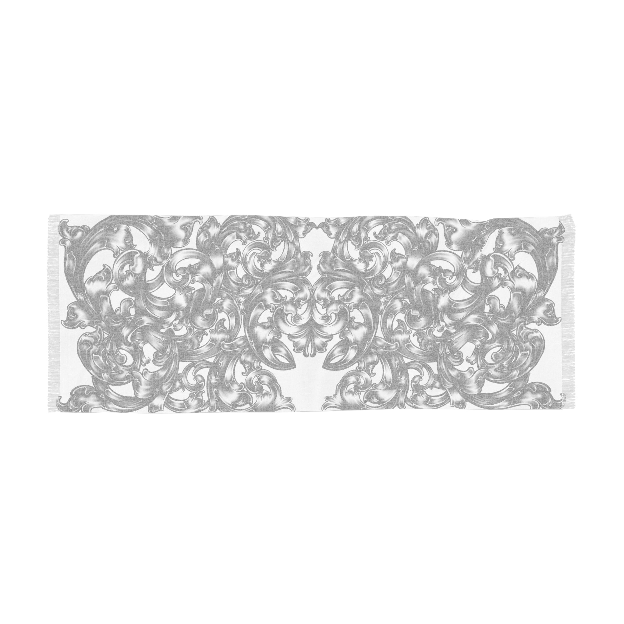 Lightweight Scarf — Black Ornamental Baroque Pattern