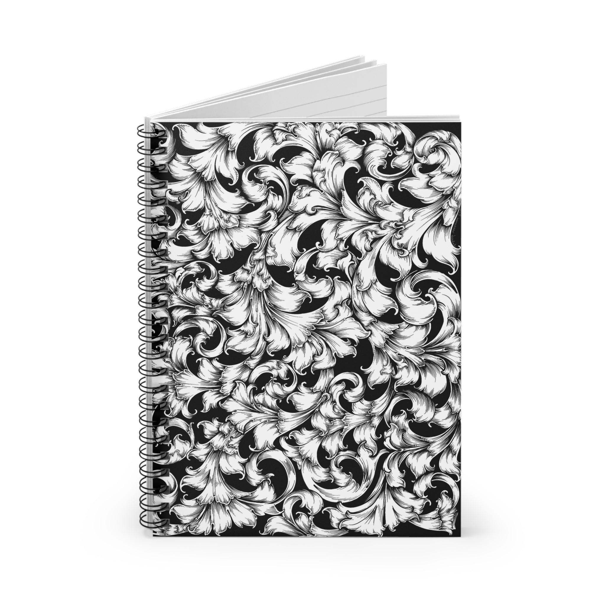 Elegant Floral Spiral Notebook - Ruled Line, Ideal for Journaling, Note-taking, Gifts, School, Office