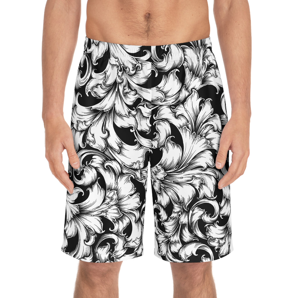 Stylish Men's Board Shorts, AOP Swim Trunks, Summer Beachwear, Pool Party Attire, Vacation Essentials
