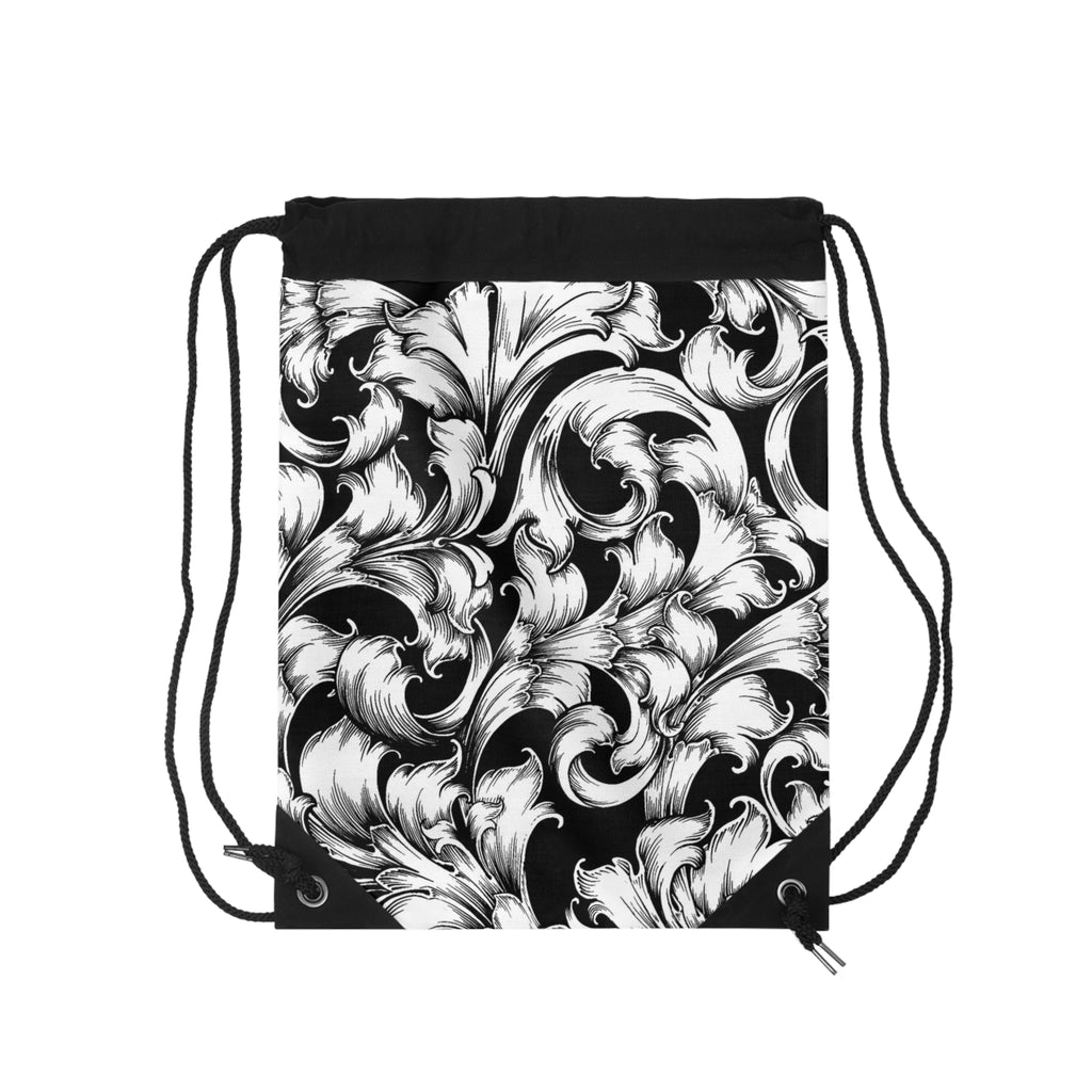 Elegant Floral Drawstring Bag, Stylish Gym Sack, Unique Tote for Gym, Travel, or Beach, Perfect Gift for Fashion Lovers