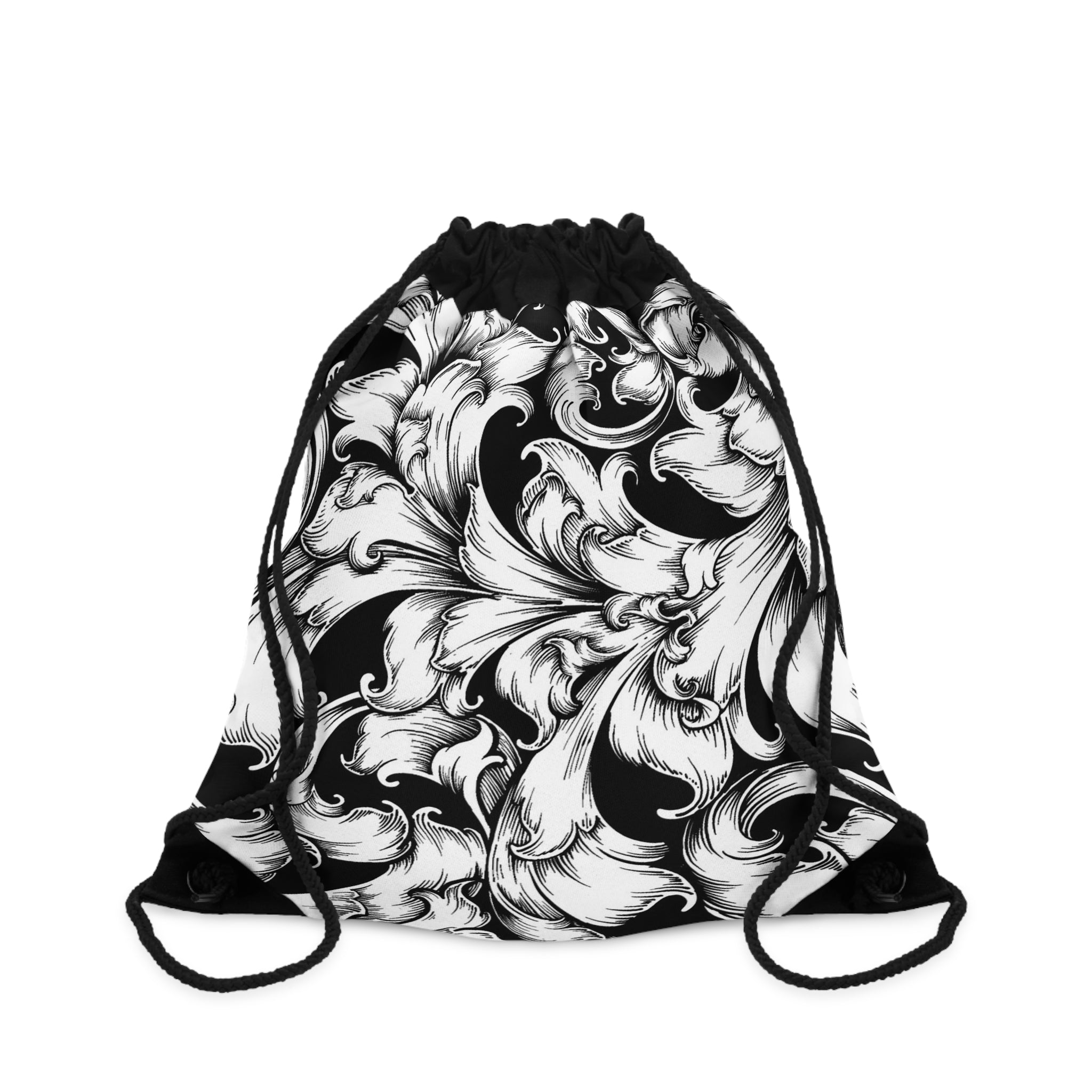 Elegant Floral Drawstring Bag, Stylish Gym Sack, Unique Tote for Gym, Travel, or Beach, Perfect Gift for Fashion Lovers