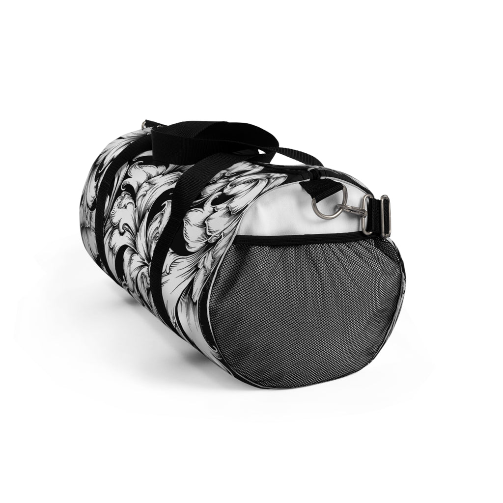 Elegant Black and White Duffel Bag, Stylish Gym Bag, Travel Holdall, Chic Sport Bag, Gift for Fitness Enthusiasts, Stylish Weekender