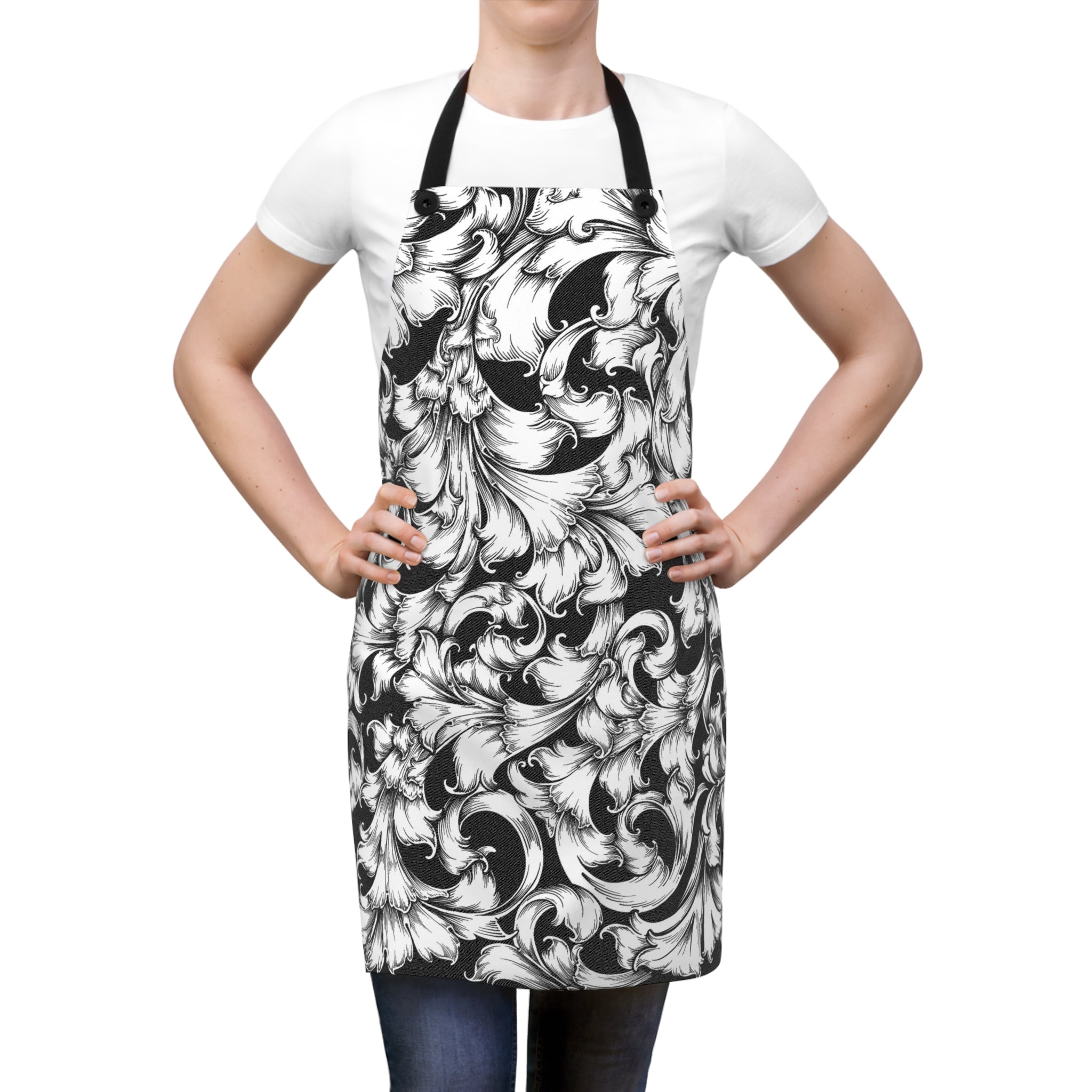 Elegant Floral Pattern Apron, Stylish Cooking Gift, Kitchen Fashion for Chefs, Unique Baking Accessory, Home Cooking Essentials