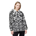 Baroque Swirl Windbreaker Jacket — Monochrome Artistic All-Over Print