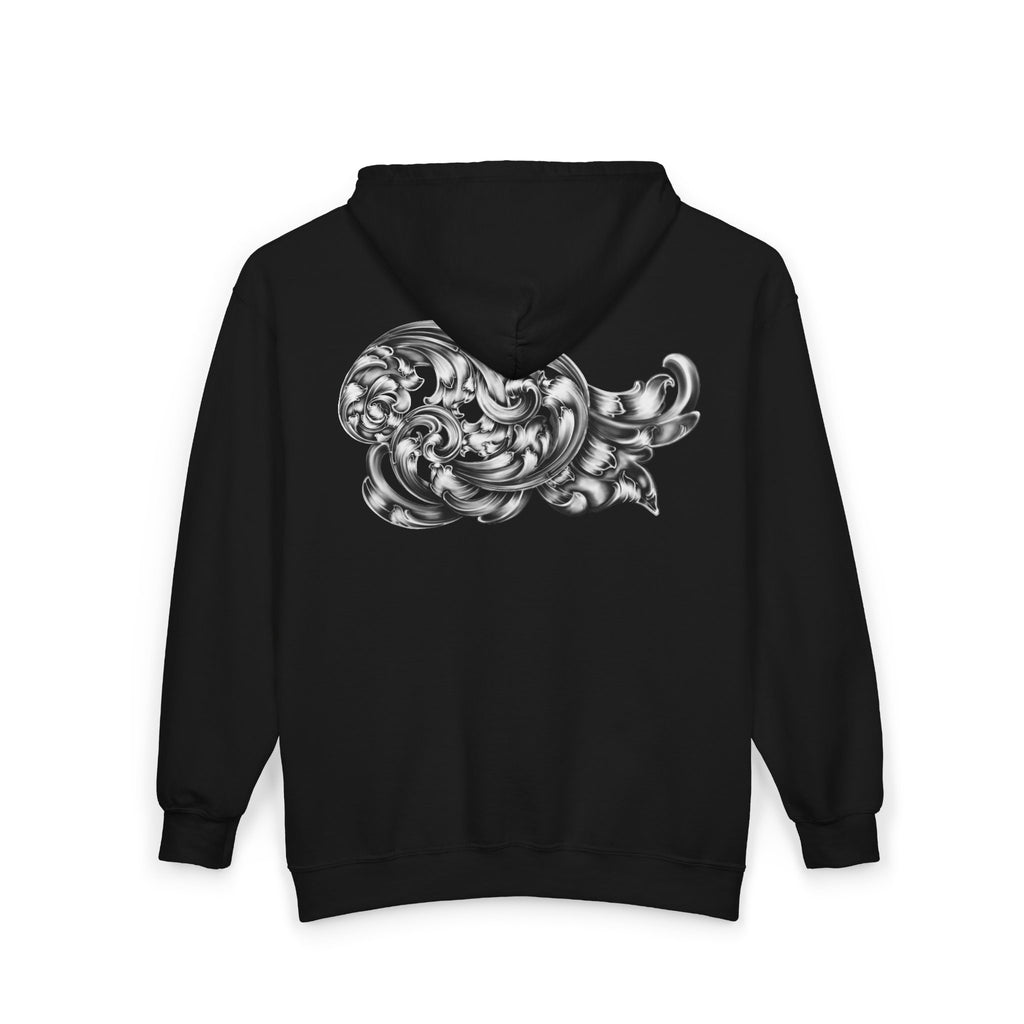 Stylish Hooded Sweatshirt with Artistic Swirl Design, Perfect for Casual Wear, Art Lovers, Unisex Zip-Up Hoody, Gifts, Streetwear