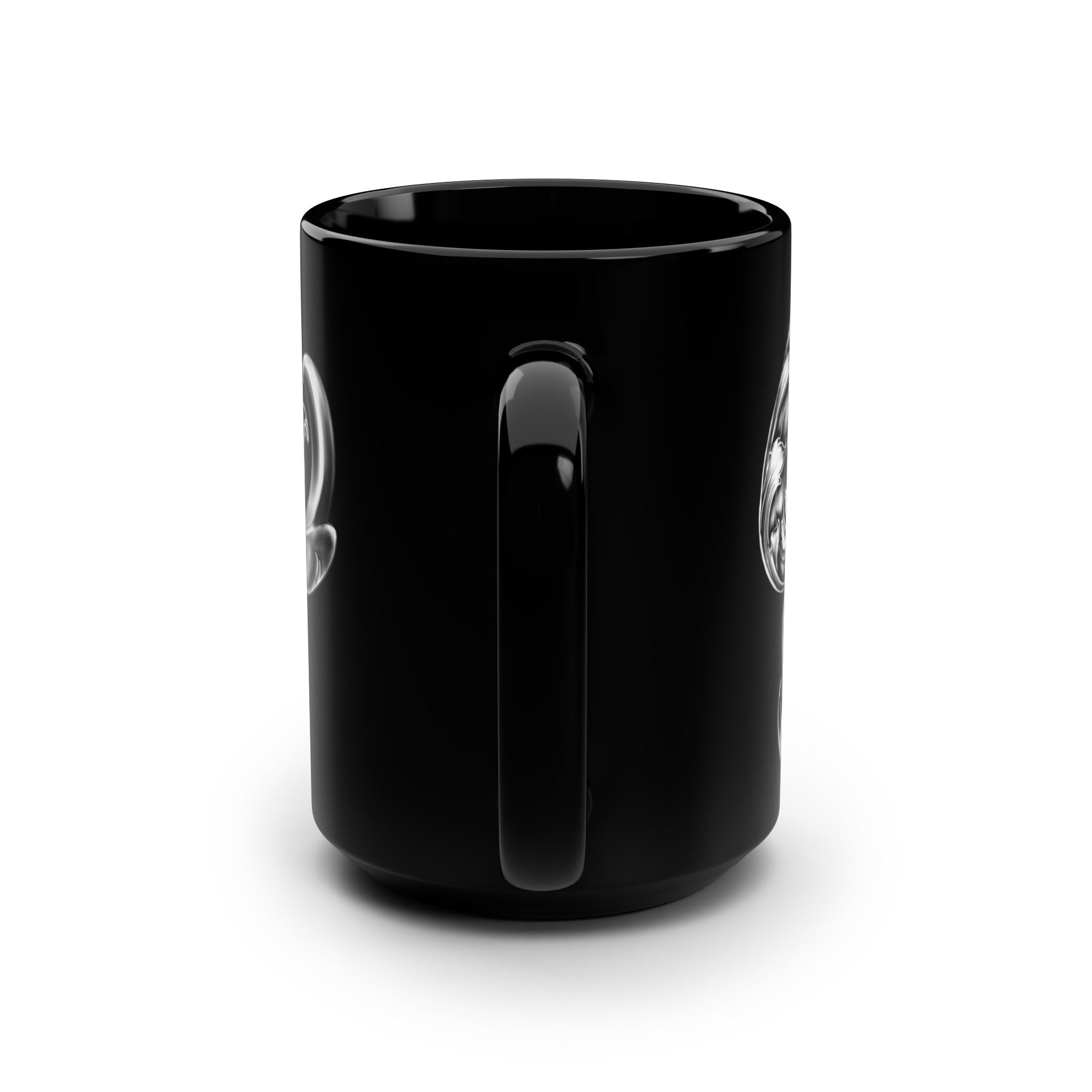 Elegant Baroque-Inspired Black Mug, 15oz - Stylish Coffee Cup, Unique Gift for Tea Lovers, Home Decor, Elegant Kitchen
