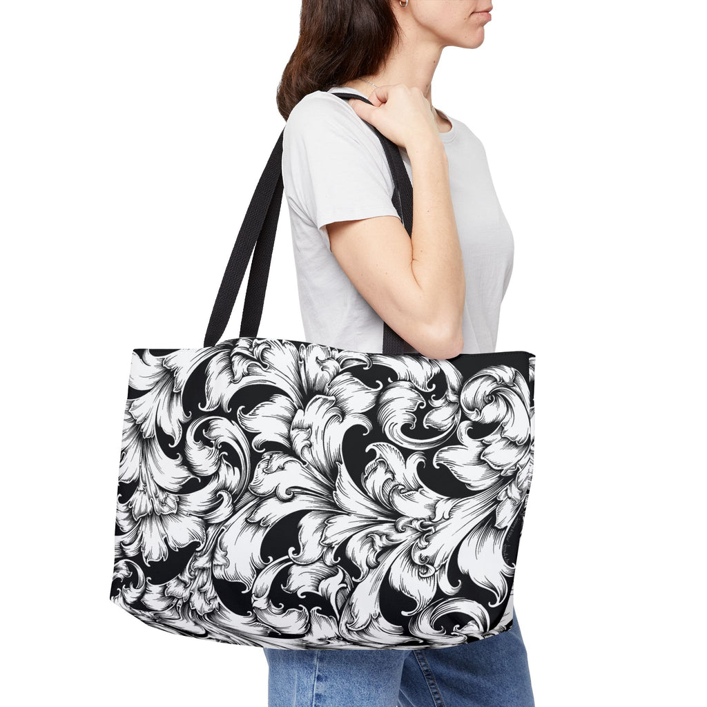 Chic Floral Weekender Tote Bag | Travel Companion, Beach Bag, Overnight Escape, Grocery Bag, Gym Bag, Stylish Carryall