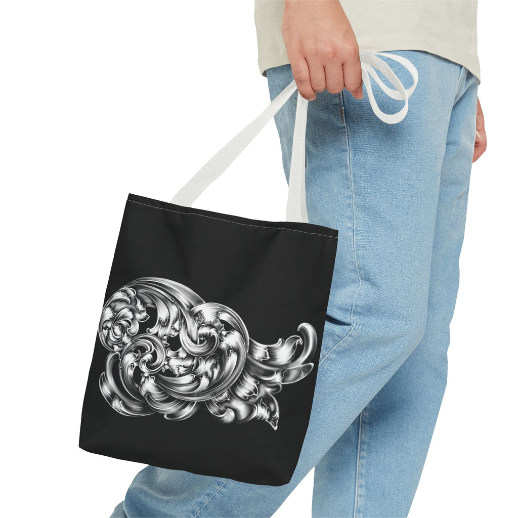 Chic Monochrome Tote Bag, Stylish Everyday Bag, Artful Grocery Tote, Trendy Gift for Art Lovers, AOP Tote for Shopping