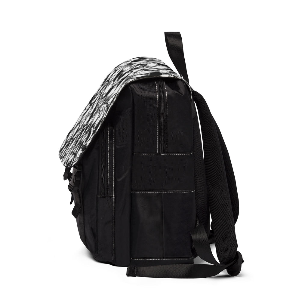 Chic Black & White Floral Unisex Backpack - Casual Daypack, School Bag, Everyday Backpack, Trendy Rucksack, Stylish Tote