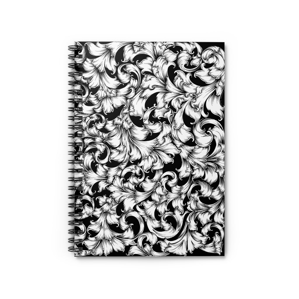 Elegant Floral Spiral Notebook - Ruled Line, Ideal for Journaling, Note-taking, Gifts, School, Office