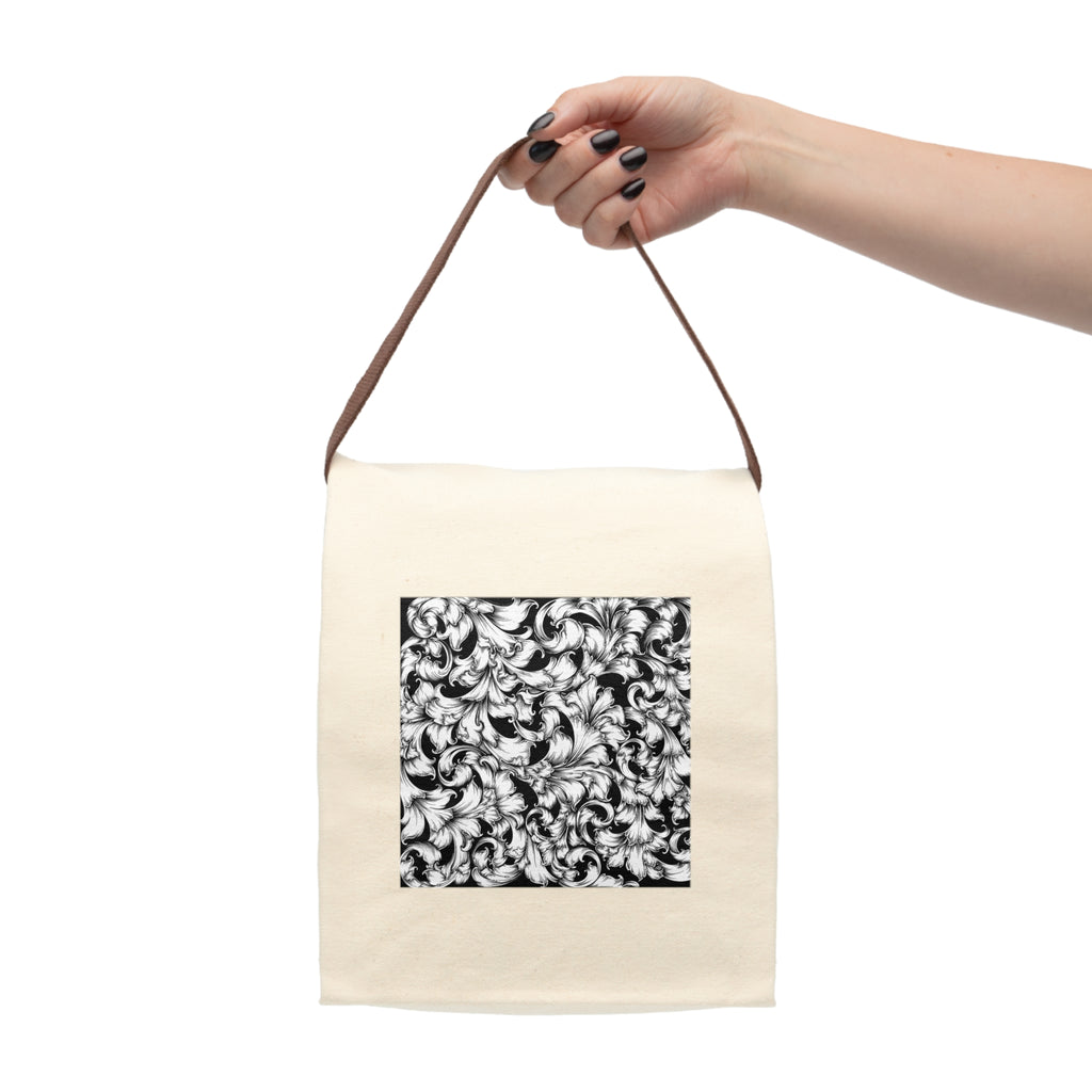Stylish Canvas Lunch Tote with Strap, Eco-Friendly Lunch Bag, Reusable Snack Carrier, Chic Picnic Tote, Personalized Gift for Adults