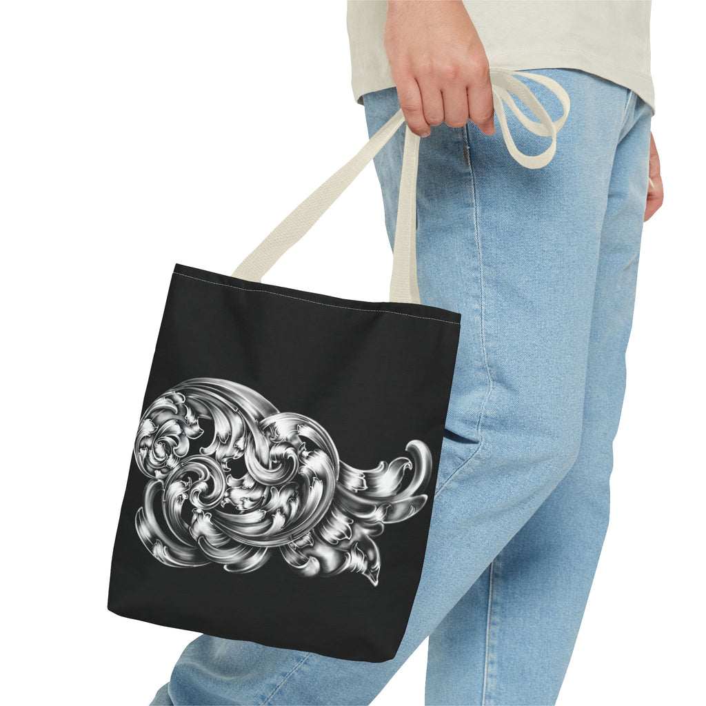 Chic Monochrome Tote Bag, Stylish Everyday Bag, Artful Grocery Tote, Trendy Gift for Art Lovers, AOP Tote for Shopping