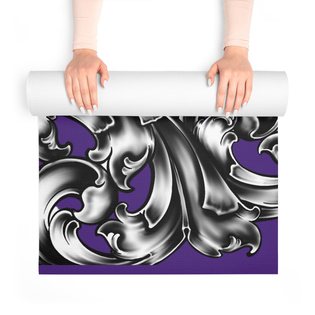 Elegant Metallic Swirl Foam Yoga Mat