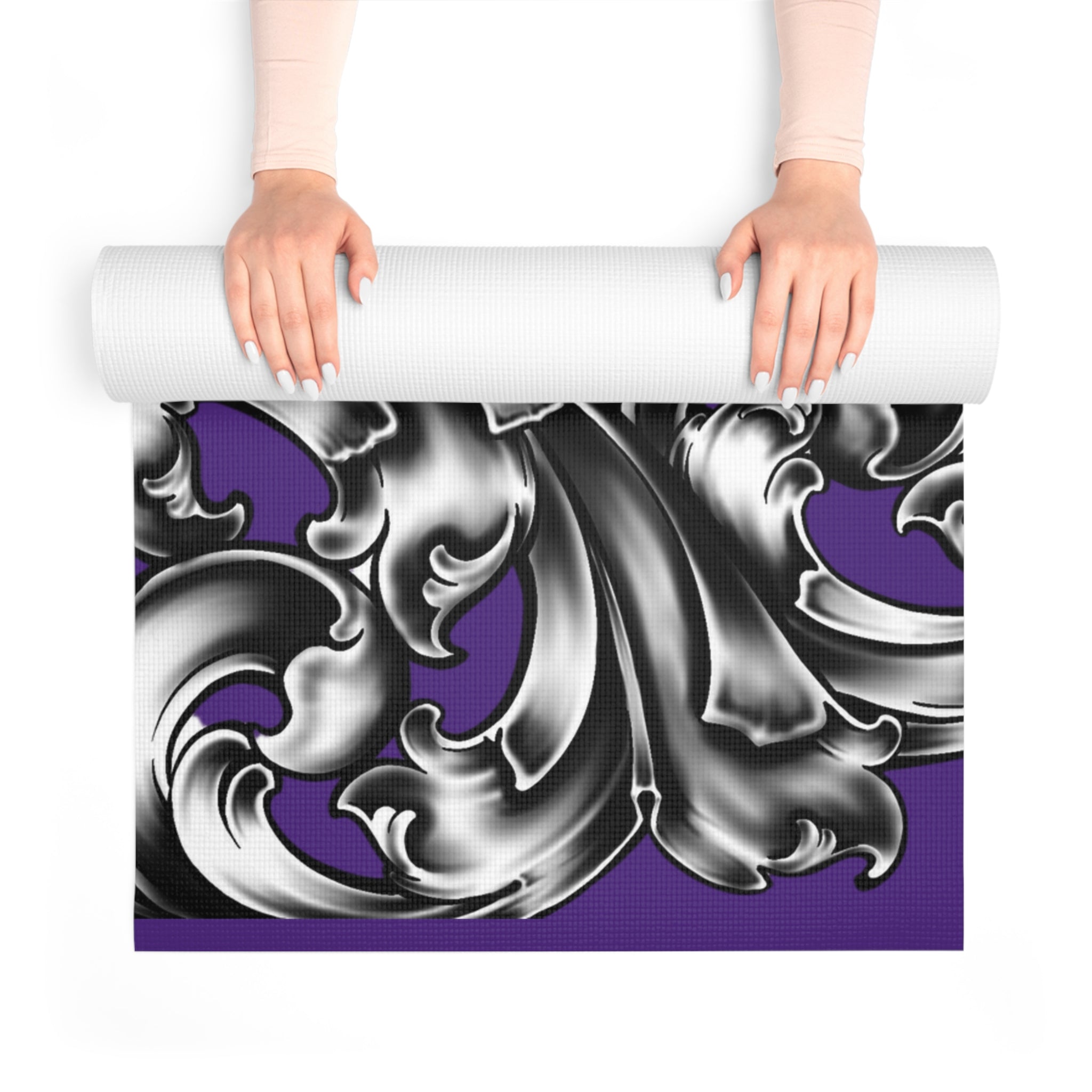 Elegant Metallic Swirl Foam Yoga Mat
