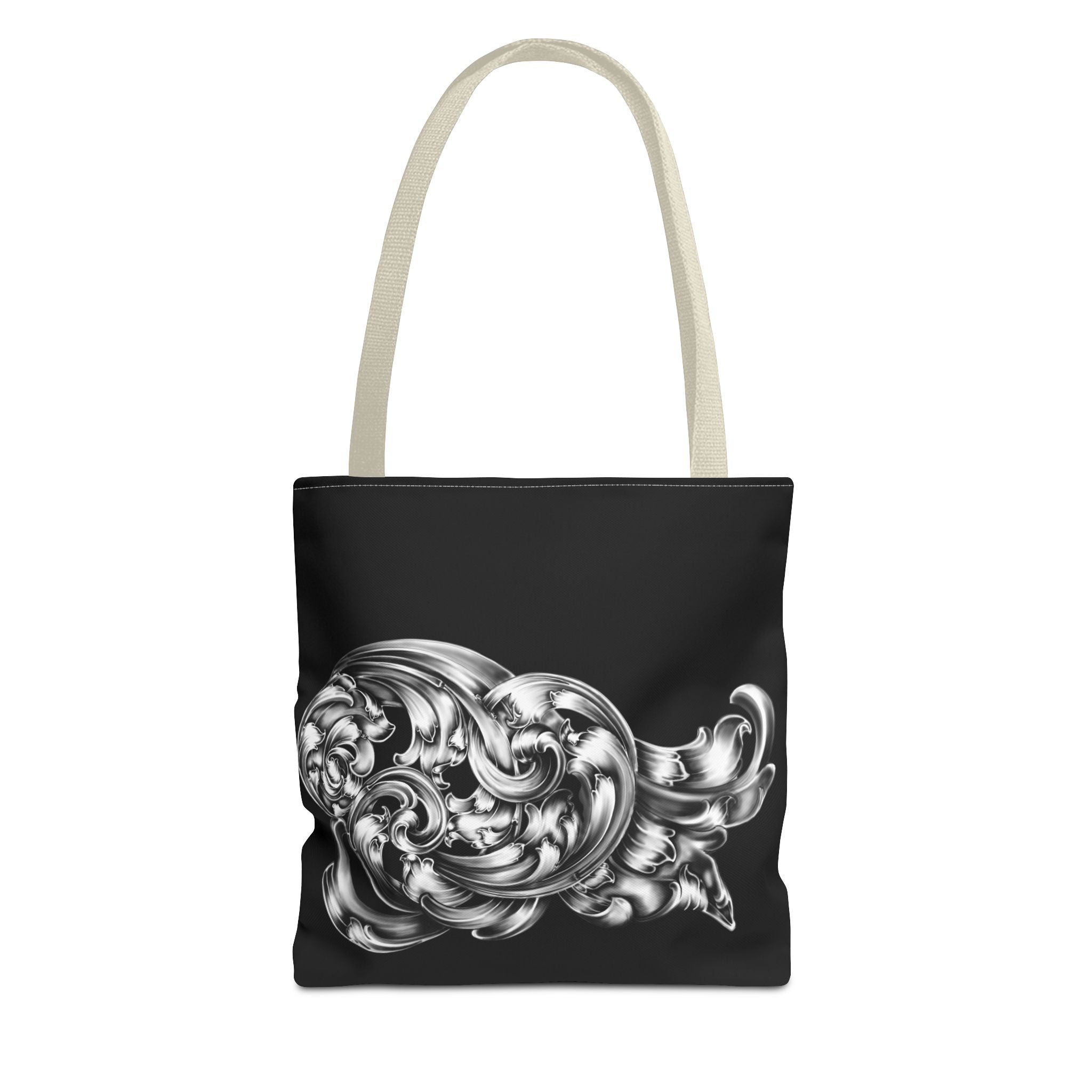 Chic Monochrome Tote Bag, Stylish Everyday Bag, Artful Grocery Tote, Trendy Gift for Art Lovers, AOP Tote for Shopping